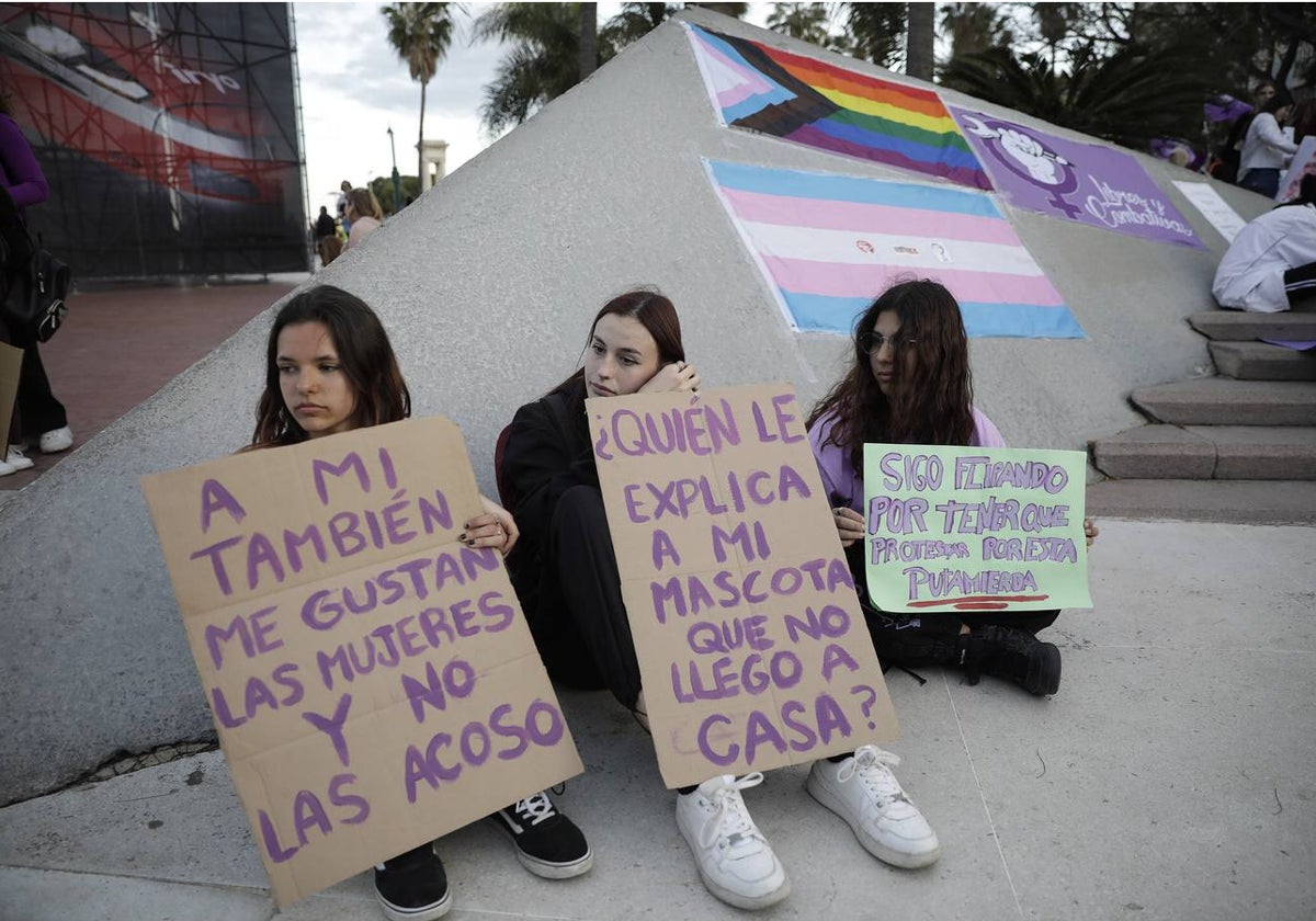 Mujeres se manifestan en el 8M en Málaga