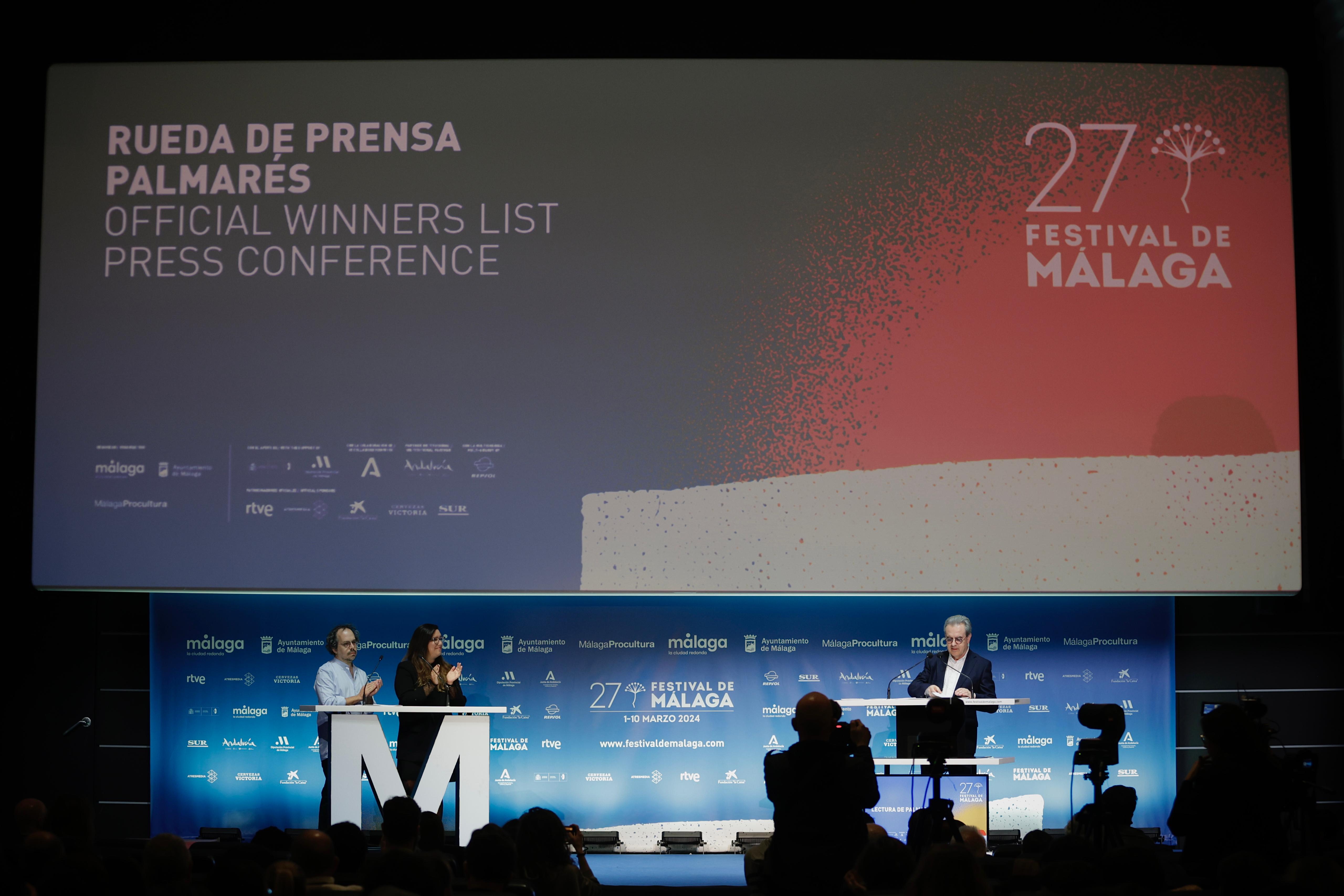 Lectura del palmarés del 27 Festival de Málaga