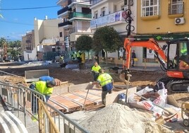 Obras de embovedado del arroyo Blanquillo, en la zona centro de Alhaurín de la Torre.