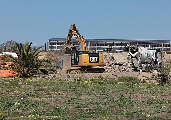 Trabajos de movimiento de tierras que ya se realizan en los suelos de Amoniaco.