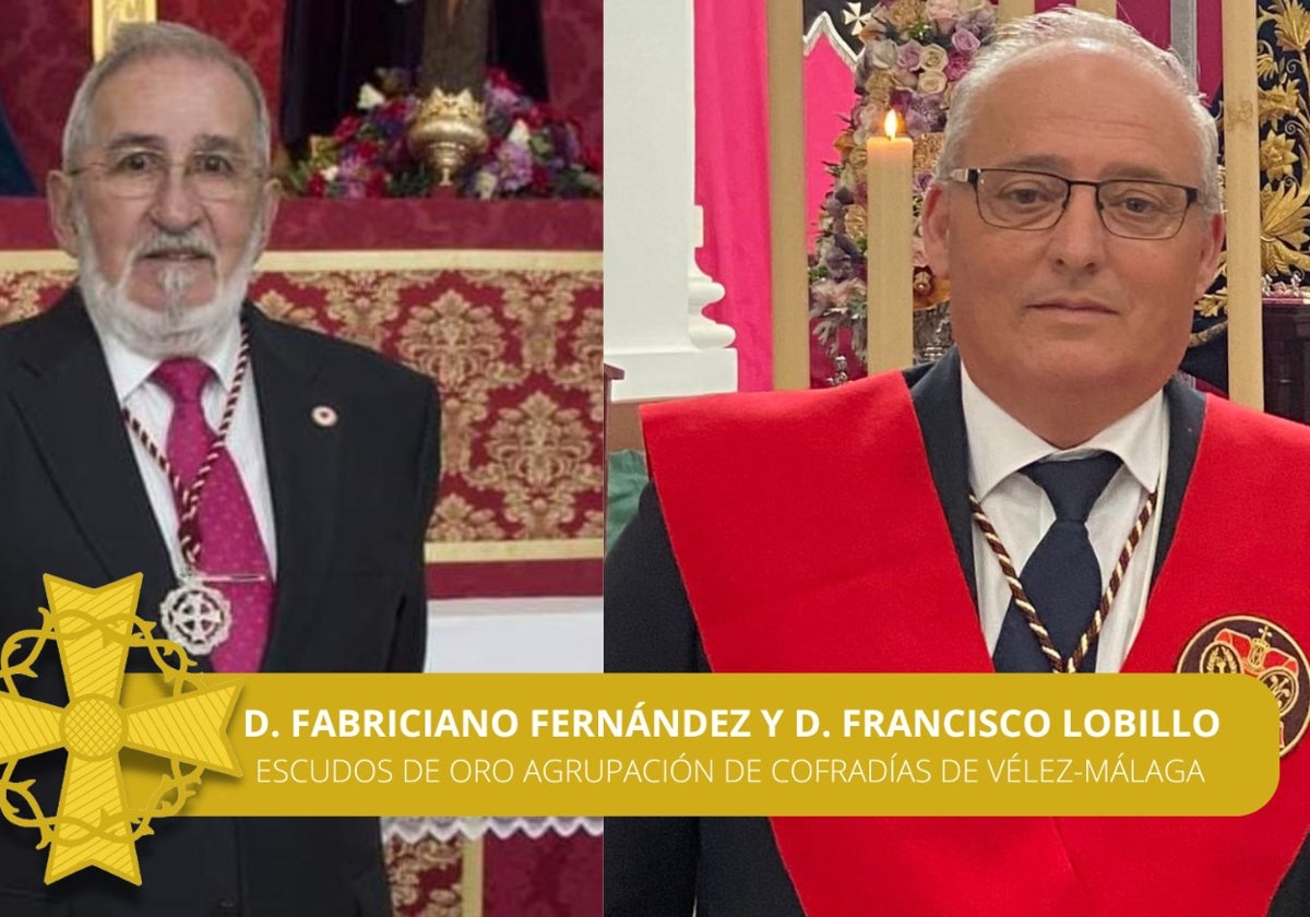 Fabriciano Fernández y Francisco Lobillo, en una imagen facilitada por la Agrupación de Cofradías de Vélez-Málaga.