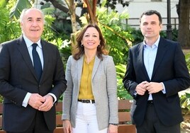 Landaluce, Navarro y García, tras el encuentro celebrado en Algeciras.