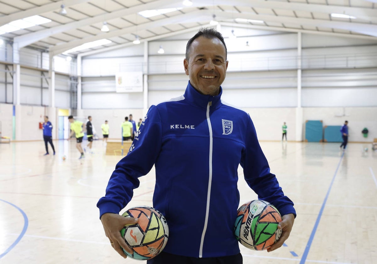 Tete, esta semana en un entrenamiento de su equipo en el Pabellón de Moclinejo.