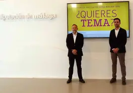 Juan Carlos Rubio, vicerrector de Estudiantes, y José Santaolalla, diputado de Educación y Juventud, en la presentación de esta nueva edición de los premios Terra.