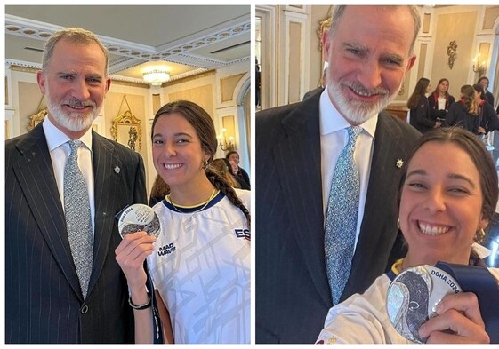 El Rey Felipe VI recibe a la malagueña María de Valdés por su subcampeonato mundial