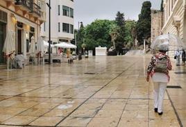 Imagen de archivo de lluvia en Málaga.