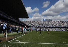 Imagen del estadio La Rosaleda durante un partido del Málaga de esta temporada.