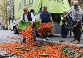 Protesta de agricultores en Granada.