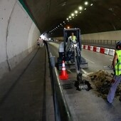 Imagen de archivo de las obras en el túnel de la Alcazaba.