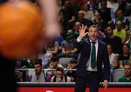 Ibon Navarro, este miércoles ante el Promitheas en el Carpena.