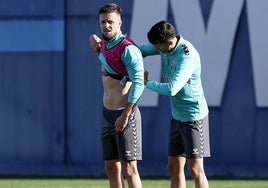 Genaro y Juanpe, en un entrenamiento.