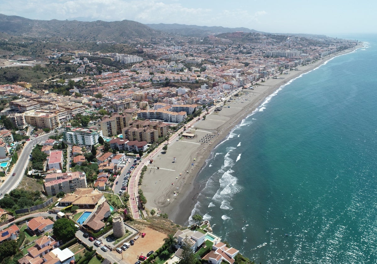 Vista general del litoral de Rincón de la Victoria.