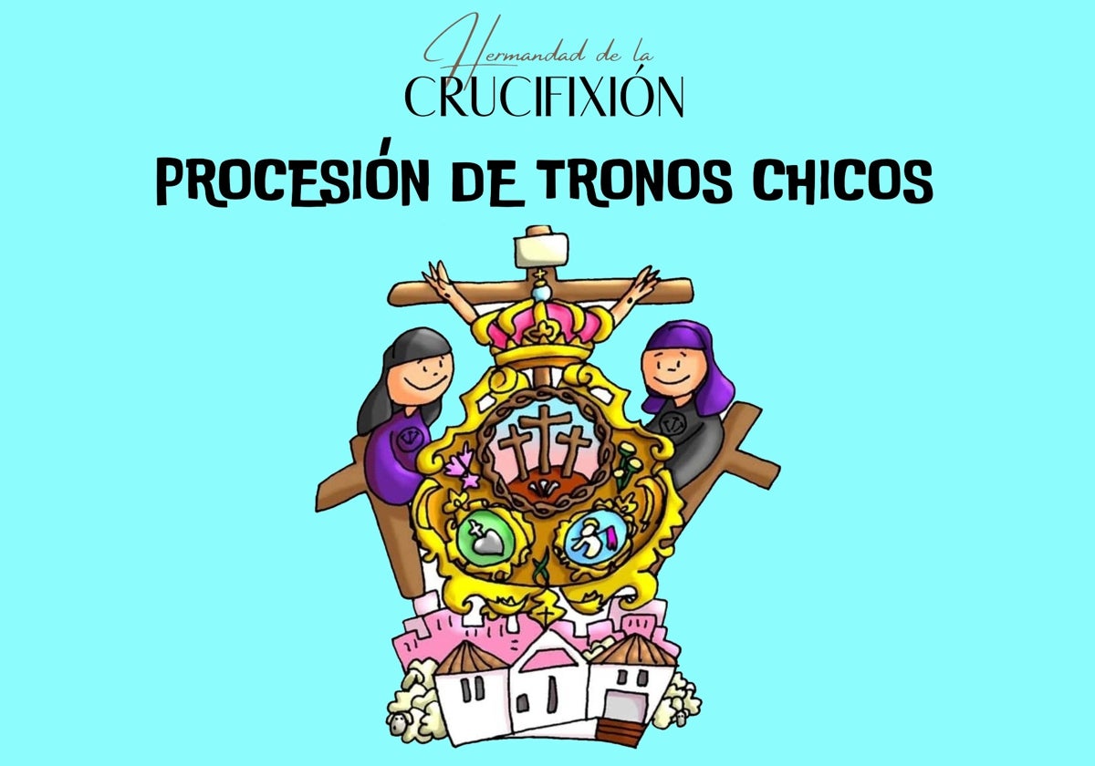 Cartel anunciador de la procesión de tronos chicos.