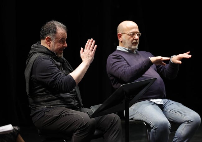 Carlos Álvarez y Carlos Aragón durante las primeras audiciones.