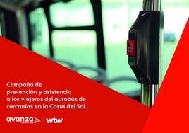 Avanza y WTW realizan una campaña de prevención dirigida a los usuarios de las líneas de autobús de Cercanías en la Costa del Sol