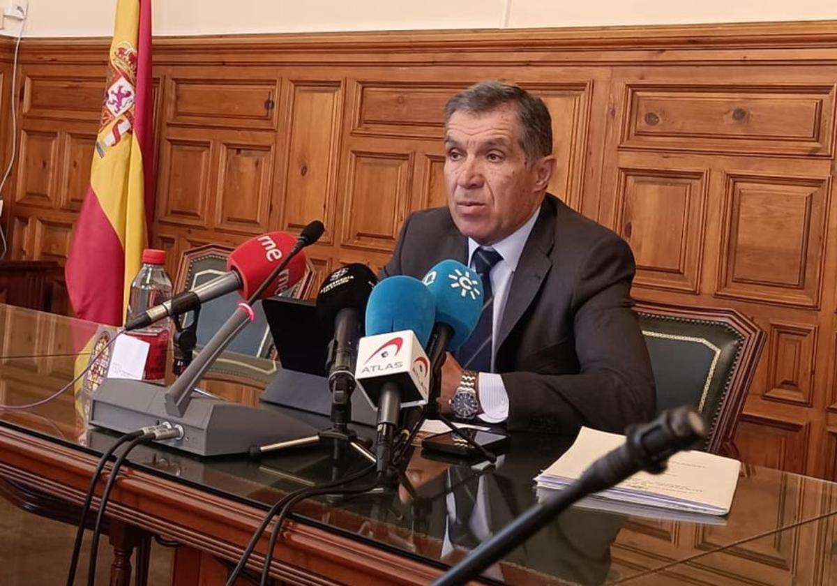 El presidente del TSJA, Lorenzo del Río, en la presentación de la memoria judicial de 2023.