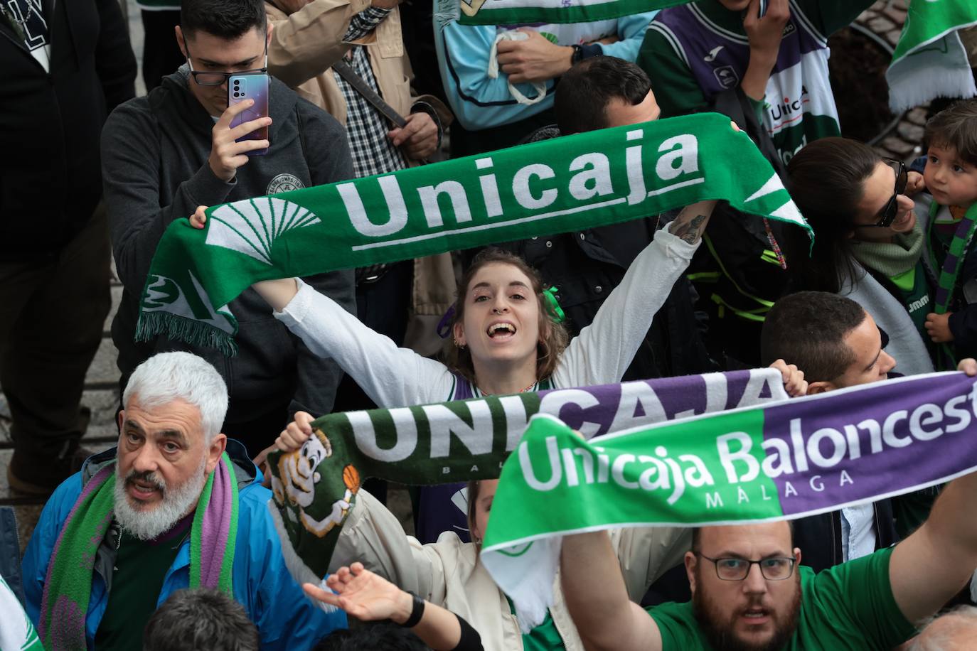 El Unicaja celebra el título de la Champions League en Málaga