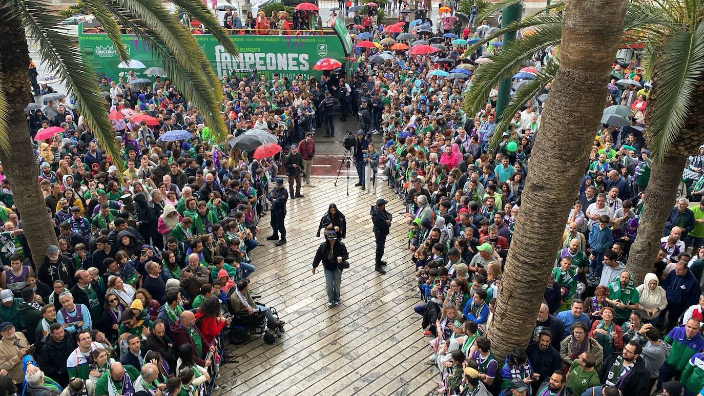 El Unicaja celebra el título de la Champions League en Málaga