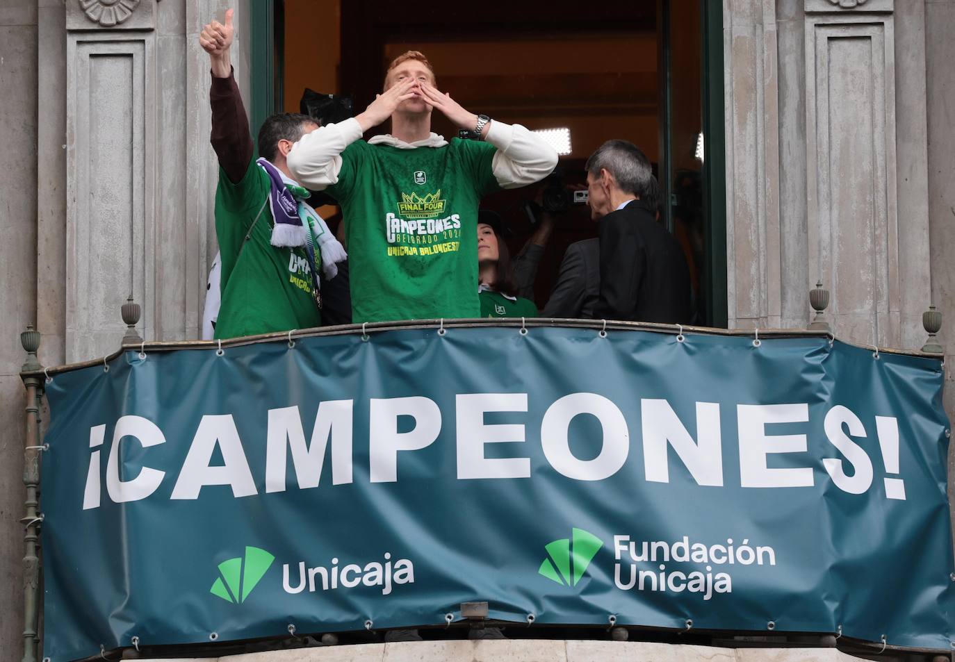 El Unicaja celebra el título de la Champions League en Málaga