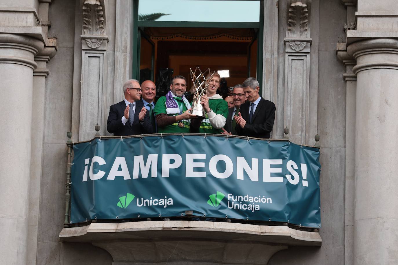 El Unicaja celebra el título de la Champions League en Málaga