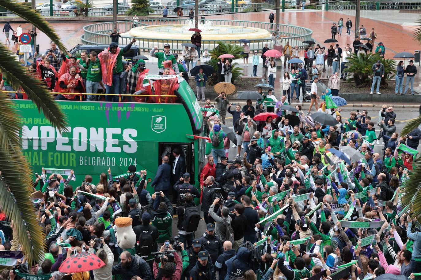 El Unicaja celebra el título de la Champions League en Málaga