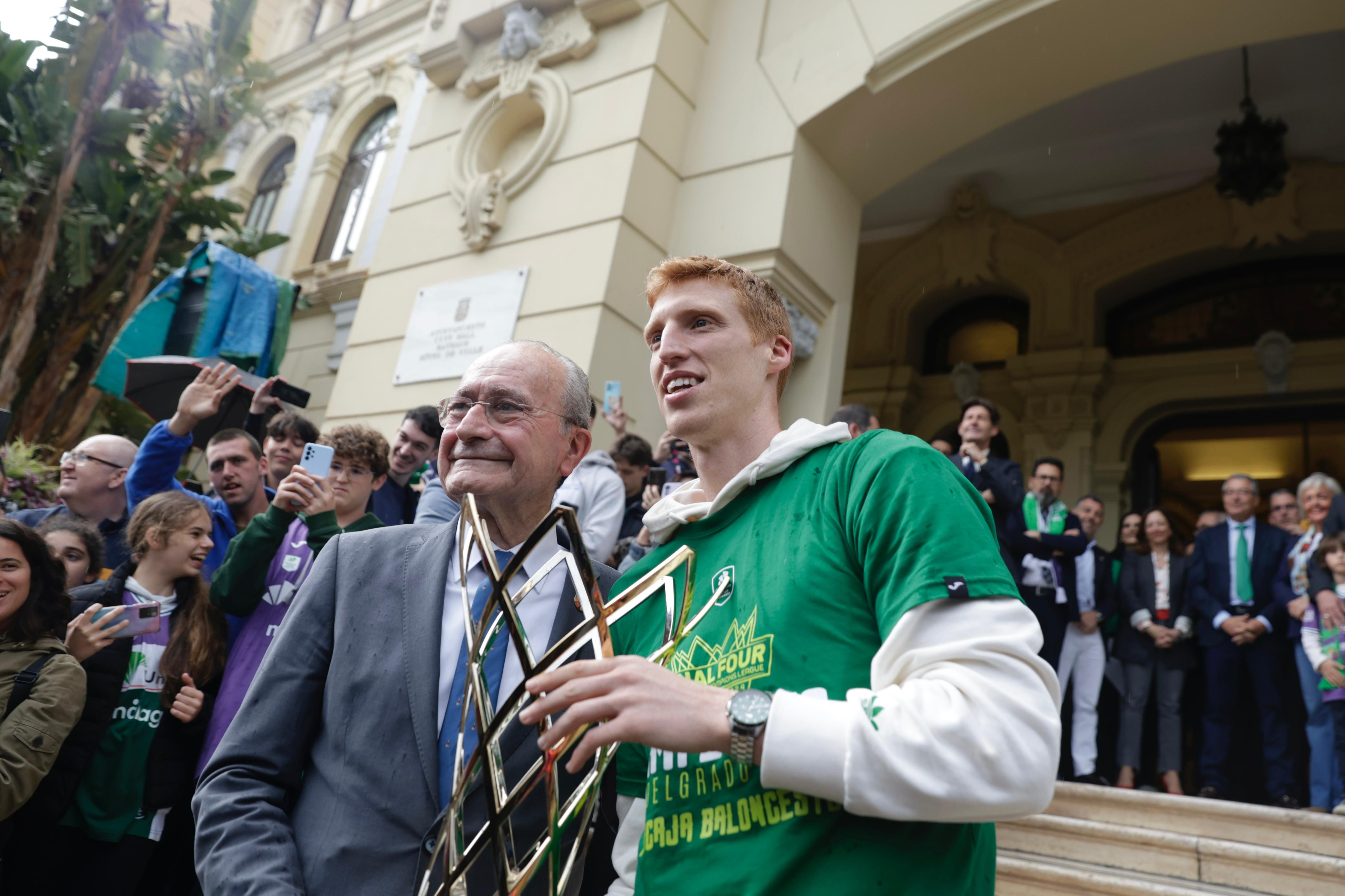 El Unicaja celebra el título de la Champions League en Málaga