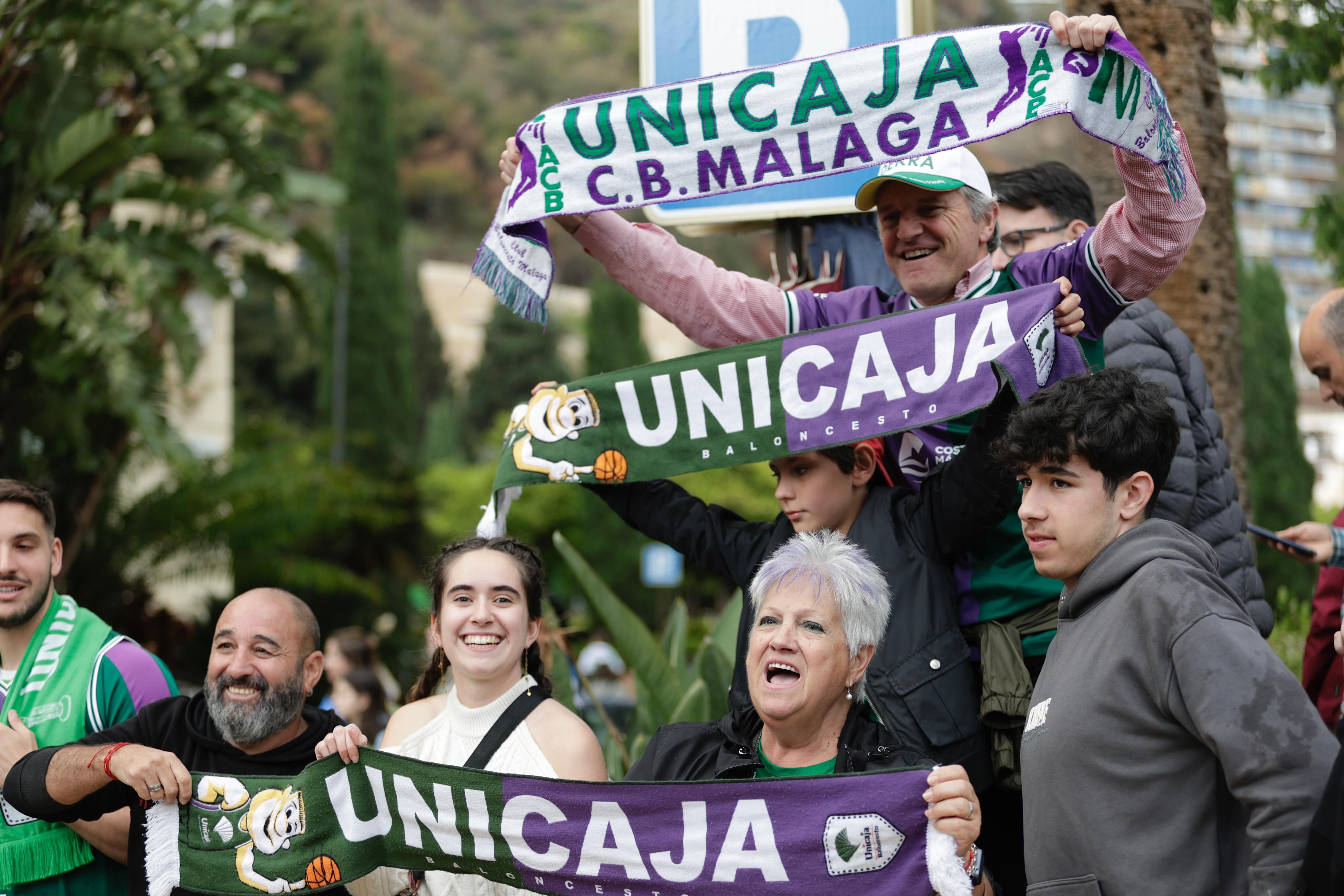 El Unicaja celebra el título de la Champions League en Málaga