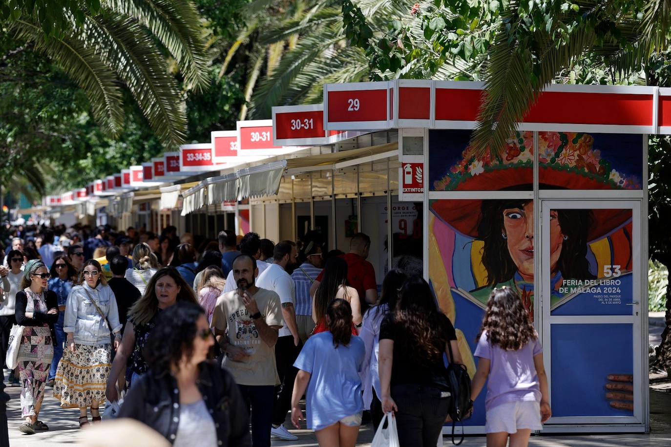 Jornada del sábado en la Feria del Libro de Málaga en el parque