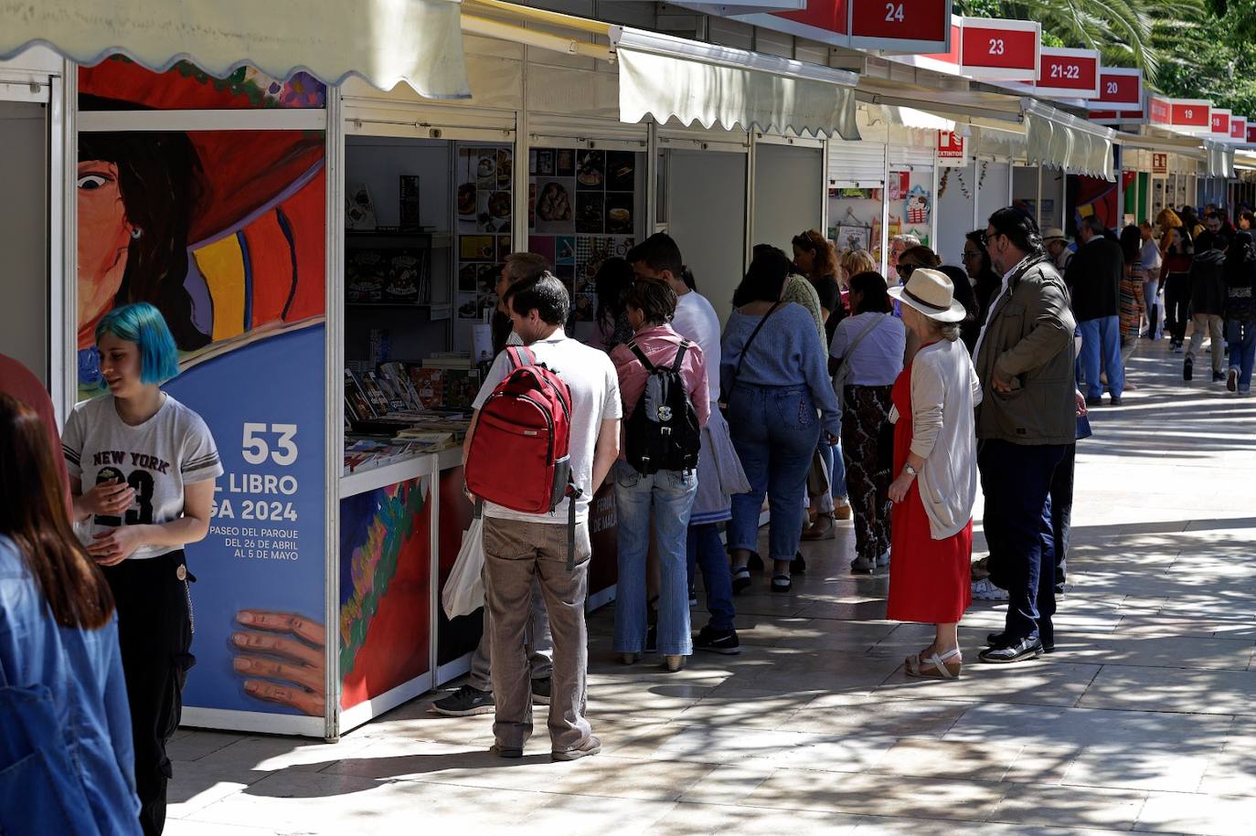 Jornada del sábado en la Feria del Libro de Málaga en el parque