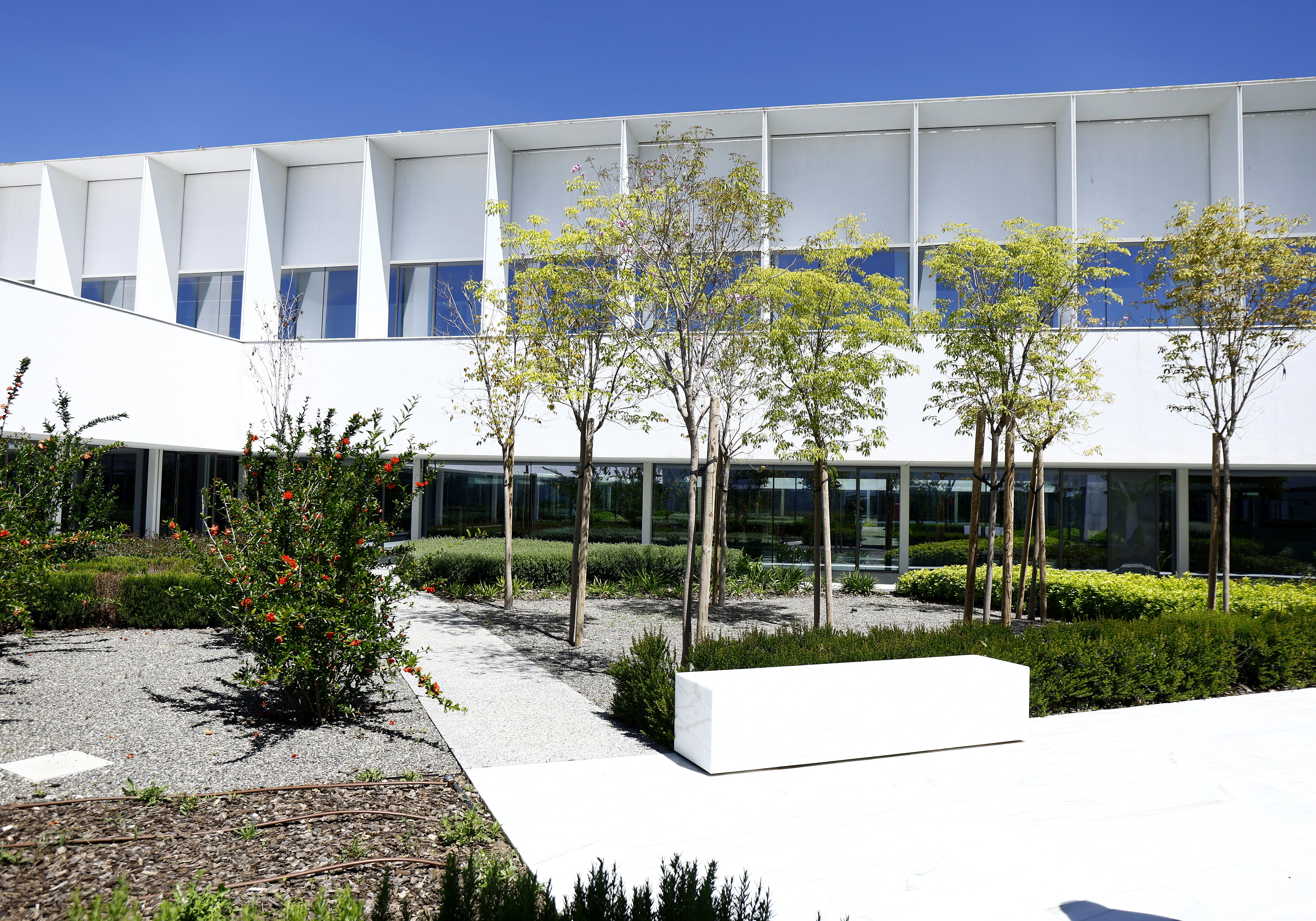 La selección de especies busca lograr una optimización de los recursos hídricos, minimizando las necesidades de aportación externa de agua, y una mejora y recuperación de la calidad del suelo. Esl proyecto paisajístico incluye también un auditorio al aire libre, formado por gradas que se integran con la topografía y que emplea el mismo lenguaje que la solución general dada al parque.