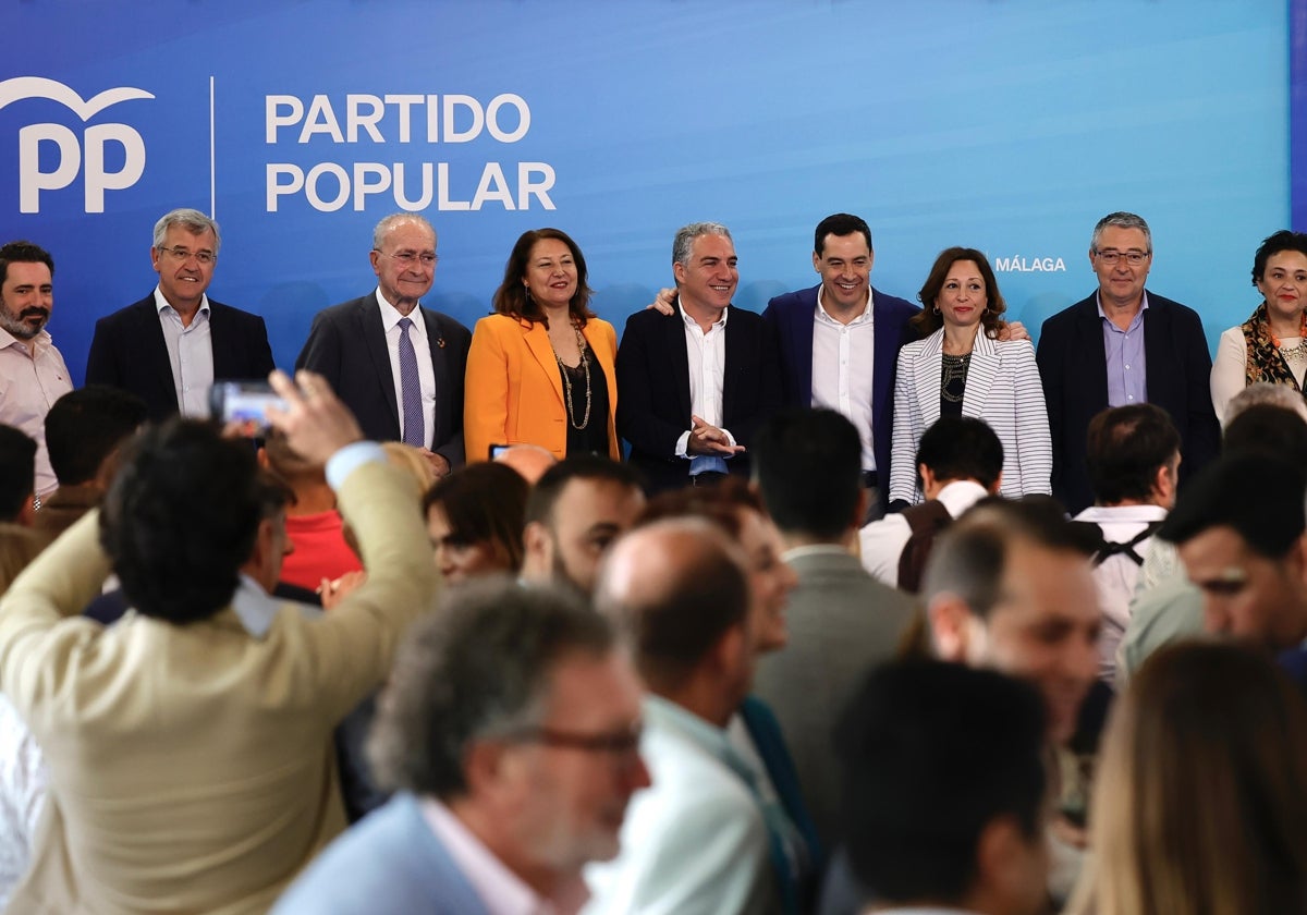 Dirigentes del PP en la clausura de la Intermunicipal de Málaga.