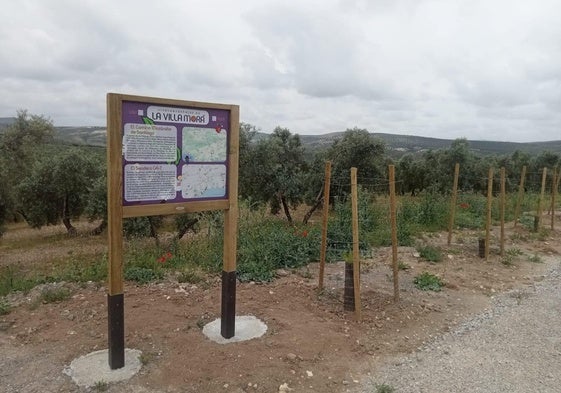 Las nuevas señales instaladas por el pueblo.