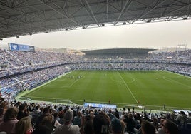 Panorámica de La Rosaleda durante el partido del Málaga contra el Ceuta.