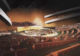 Reconstrucción de la sala principal del futuro Auditorio de Málaga.