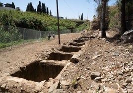 Vista de las piletas romanas recuperadas.