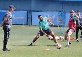 Pellicer y Galilea (uno de los apercibidos), en un entrenamiento esta semana.