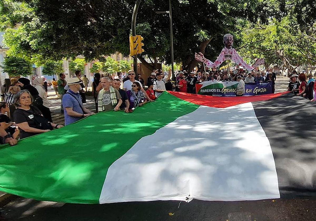 Manifestación del pasado domingo en favor del pueblo palestino.