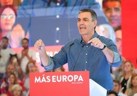 Pedro Sánchez, durante su intervención.