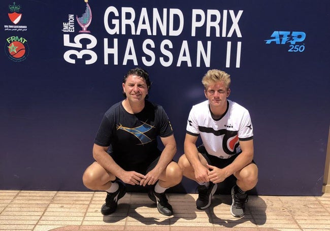 Jorge Aguirre y Alejandro Davidovich, en el estreno de Davidovich en un torneo del ATP Tour, en Marrakech.