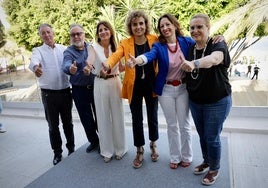 Ángel Nozal, Joaquín Villanova, Ana Mata, Dolors Montserrat, Patricia Navarro y Ana Mula, de izquierda a derecha.