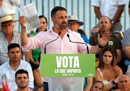 Abascal, en un mitin en Málaga en la campaña de las elecciones generales de 2023.