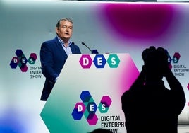 El consejero Antonio Sanz, en el Digital Enterprise Show, que se celebra en Málaga.