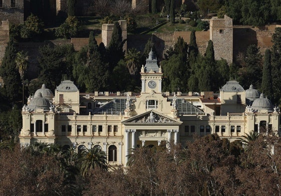 Vista del Ayuntamiento de Málaga.