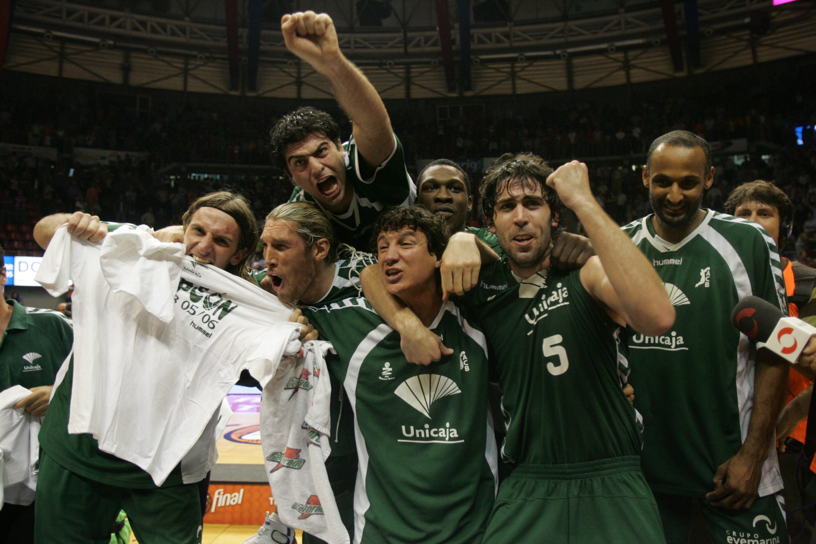 La celebración del título de Liga del Unicaja