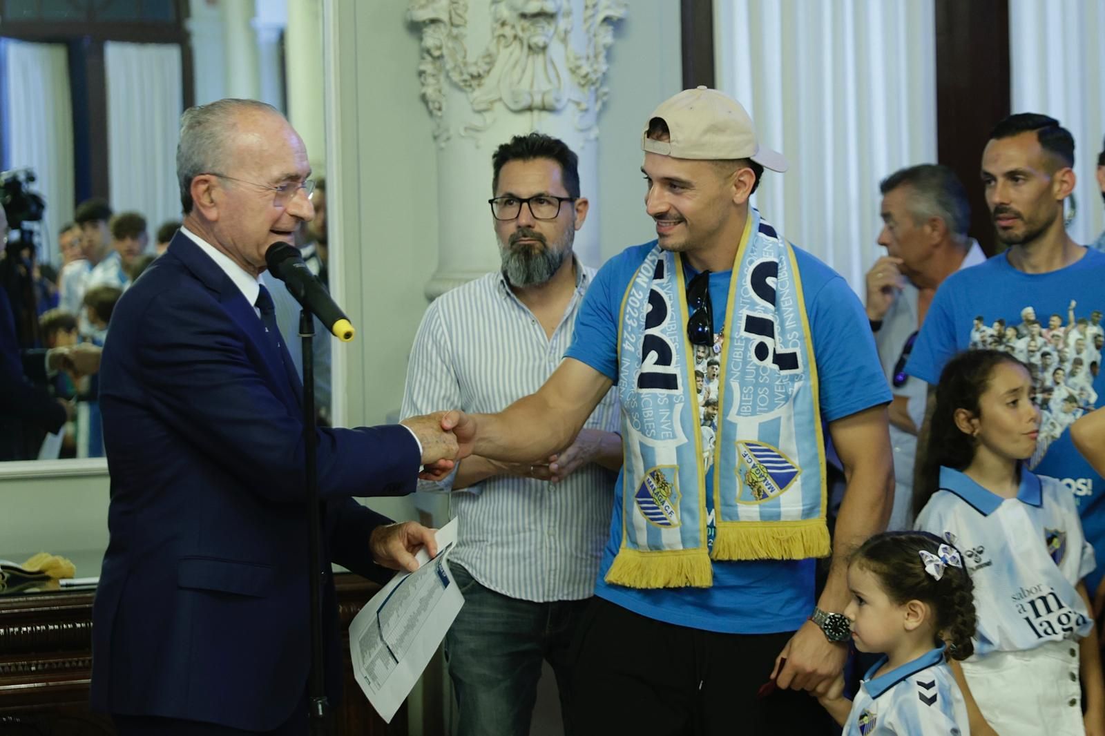 Recepción a los jugadores en el Ayuntamiento de Málaga