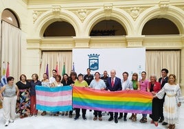 Un momento del acto realizado en el Ayuntamiento de Málaga por el Día del Orgullo.