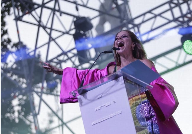 Pastora Soler durante el pregón del Orgullo.