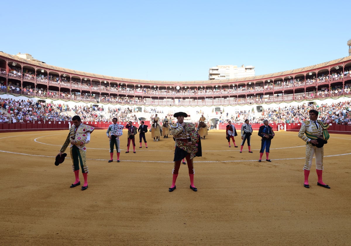 Paseíllo en La Malagueta en la feria taurina de 2023.