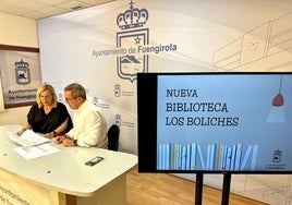 Mula y Romero hablan del proyecto de la biblioteca.