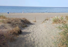 Junto a la playa del Cenicero se conserva una porción de litoral salvaje.